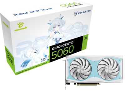 Manli  GeForce  GeForce RTX 5060  Polar Fox OC 8GB GDDR7 graphics card - Image 1 of 4