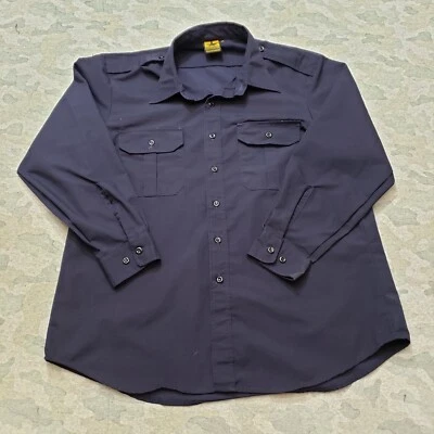 Propper Shirt Mens Large Blue Ripstop Utility Workwear Long Sleeve Button-Up - Image 1 of 4