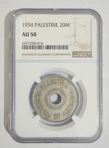 Palestine Israel - 20 mil 1934 high grade coin AU-50 - Picture 1 of 2