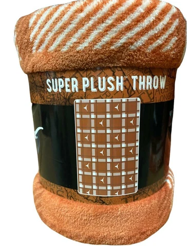 LARGER SIZE 85"X55" TEXAS LONGHORNS SUPER PLUSH RASCHEL BLANKET THROW SOFT NEW Cover