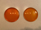 2 Amber Kopp Glass Railroad Lantern Lens Signal Lamp 4 3/4" Dia Orange Semaphore