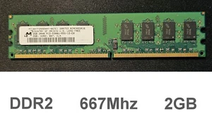 Memoria RAM DDR2 PC2-5300 667Mhz 2GB Micron MT16HTF25664AY-667E1 - Imagen 1 de 7