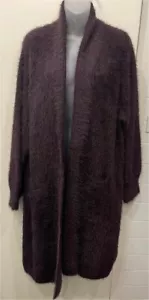 TAKING SHAPE VIRTUELLE Fluffy Knit Cozy Cardigan, Merlot -24-NWT - Picture 1 of 3