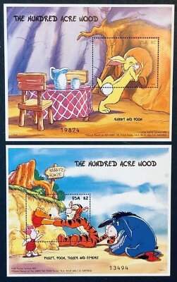 MICRONESIA WINNIE THE POOH LOS CIEN ACRES MADERA SELLOS DISNEY 2 SS 1998 MNH 1 Foto 1 de 3