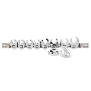9710m 3/8inch Drive Metric Crowfoot Flare Nut Wrench Set Size10 Size 19 10piece - Picture 1 of 6