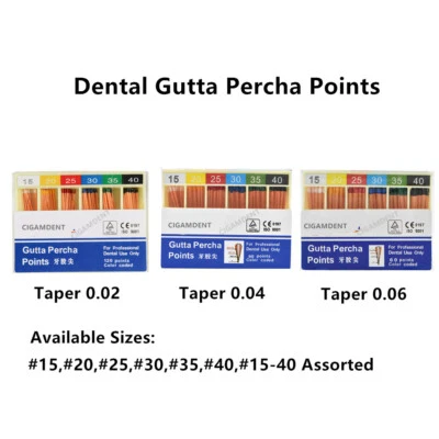 Dental Endo Gutta Percha Points Endodontic Root Canal Taper 0.02/0.04/0.06 - Image 1 of 4