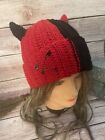 Devil Crochet Hat 12 Years Old To Adult Size Handmade