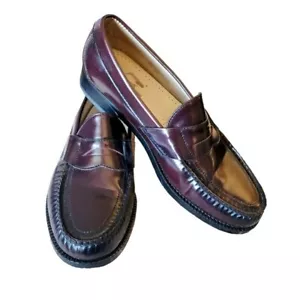 SAS Vintage 1988 Cordovan Leather Penny Loafers New with Original Box Size 8M - Picture 1 of 12