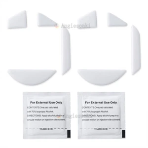 2 Sets White Rounded Curved Mouse Feet Skates for Basilisk X Hyperspeed mouse - Picture 1 of 5