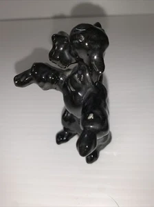 Vintage Pottery Westie Scottie Dog Figurine Black Glazed Small 3.5”x 2” - Picture 1 of 7