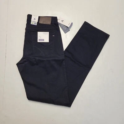 Pantalones de mezclilla BRAX 31x34 azul marino Cooper elegantes algodón satinado 5 bolsillos para hombre Foto 1 de 4