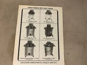 Craftsman Wet Dry Vacs - Filter Replacement Instructions - Picture 1 of 3