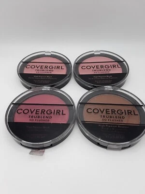 Mixed Lot of 4 Covergirl Trublend So Flushed High Pigment Blush And Bronzer READ - Image 1 of 4