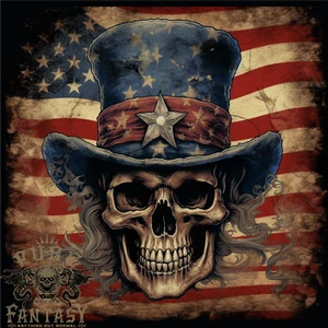 Camiseta para hombre Tío Sam Skull con bandera de EE. UU. fantasía America 100 % algodón - Imagen 1 de 3