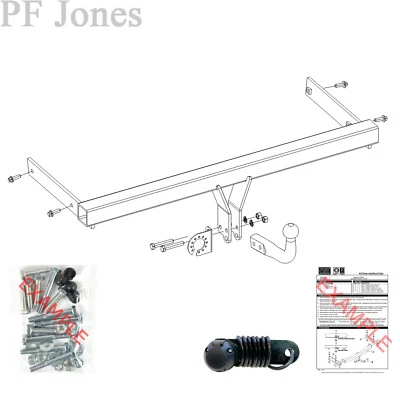 Barra de reboque Oris para Volkswagen Passat Saloon 2005-2010 - Barra de reboque fixa pescoço de cisne - Imagem 1 de 2