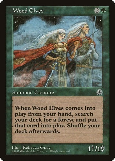 Wood Elves x1 Portal MTG Magic the Gathering Green Creature Card - Image 1 of 1