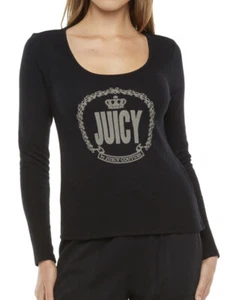 JUICY COUTURE Women’s Long Sleeves Boat Neck Waffle Cotton Blend Tee Sizes S - Picture 1 of 6