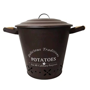 Potato Keeper, Storage Container, Culinary, Safe, Tin, Metal Delicious Tradition - Picture 1 of 14