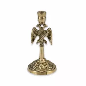 Eagle Design Single Brass Candle Holder Stand Candlestick Byzantine Church - Picture 1 of 4
