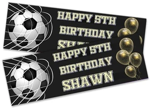 x2 Personalised Birthday Banner Football Children Kids Party Decoration Gift 24 - Picture 1 of 4