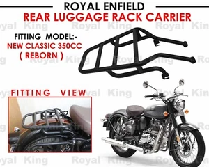Black "Rear Luggage Rack Fit for Royal Enfield New Classic 350" - Picture 1 of 9