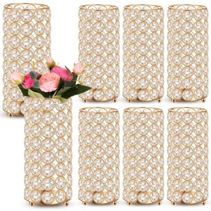 8 Stck. Kristall Blumenvase für Hochzeit Tisch Mittelstücke 7,87 in Kristall Pille... - Bild 1 von 6