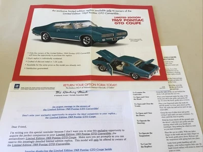 Pontiac GTO 1969 cupé Danbury como nuevo forma de opción con papeleo solo 1:24 Foto 1 de 4