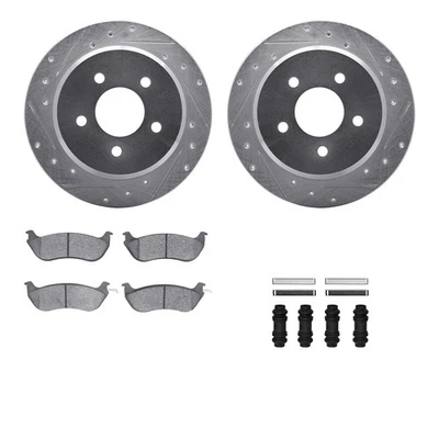 For Ford Crown Victoria 96-02 Drilled & Slotted Rear Brake Kit w Optimum Pads Foto 1 de 3