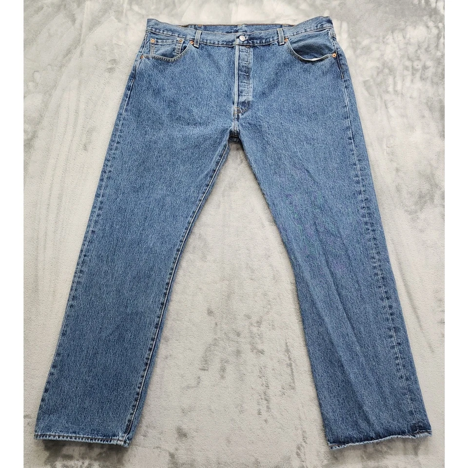 Vintage Levi's 501 XX Button Fly Denim Jeans Size W42 L32 Blue Straight Cotton - Image 1 of 4