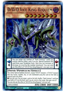 YuGiOh 2nd Haunting Card GFP2-EN002 D/D/D Vice King Requiem - Picture 1 of 2
