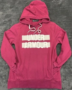 Under Armour Hoodie Mens Medium Maroon Pullover Loose Fit Sweatshirt Athletic - Picture 1 of 10