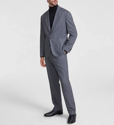 Hugo by Hugo Boss Mens 2-pc suit Gray Modern-Fit Patch Pocket Jacket Size 46R - Image 1 of 4