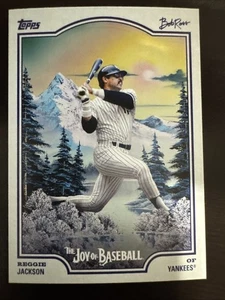 2025 Topps Bob Ross Alegría del Béisbol Reggie Jackson #61 Yankees de Nueva York. - Imagen 1 de 2