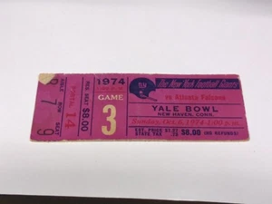 RARE YALE BOWL GAME 3 10/6/74 NEW YORK GIANTS ATLANTA FALCONS TICKET STUB - Picture 1 of 2