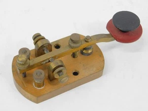 Signal Electric Mfg Co Vintage Straight Ham Radio Mosiężny klucz telegraficzny (ładny) - Zdjęcie 1 z 6