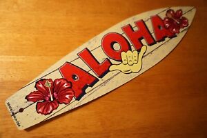 Aloha Retro Vintage Style Shaka Sign LUAU Tiki Bar Beach Surfboard Home Decor