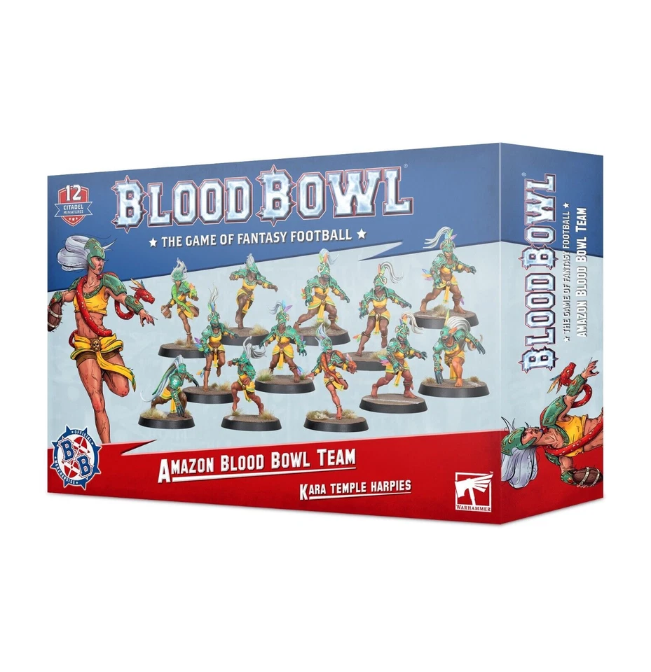 Games Workshop Amazon Blood Bowl Team: Kara Temple Harpies Miniatures - 99120999016