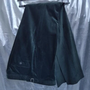 Anglo Italian CORDUROY TROUSERS IT44 UK34 To fit W28" XS green cotton wool BNWT - Picture 1 of 9