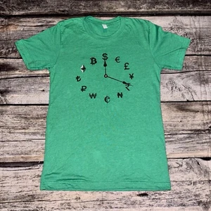Money Clock T Shirt Green Adult Size Small - Picture 1 of 6