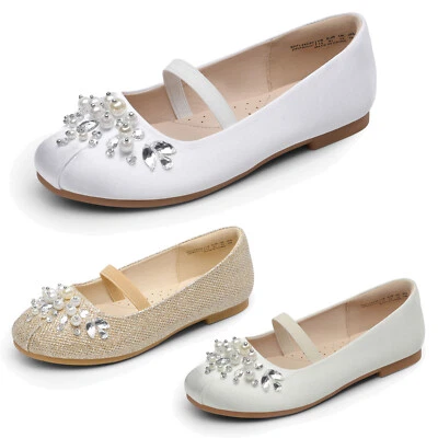 Girls Flat Shoes Ballerina Shoes Lightweight Wedding Shoes Dress Shoes US - Image 1 of 4