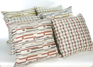 Jacquard Cushion Covers Mix and Match Porto and Santos in Gentle Earth Colours - Picture 1 of 12