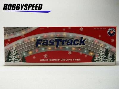 LIONEL LIGHTED FASTRACK O36 CURVE TRACK 4 PACK O GAUGE freight lite 2025020 NEW - Image 1 of 4