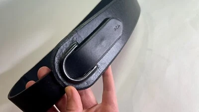 Lauren Ralph Lauren Leather Vtg Black Belt Chunky Wide Buckle Small RLL Elastic - Image 1 of 4