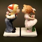 Boy & Girl Kissing Bisque Ceramic Figurines Gift & Ice Cream Cone Made in Korea