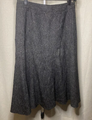 Falda midi East 5th línea A gris liso fluida ropa de trabajo informal cremallera lateral talla 4 Foto 1 de 4