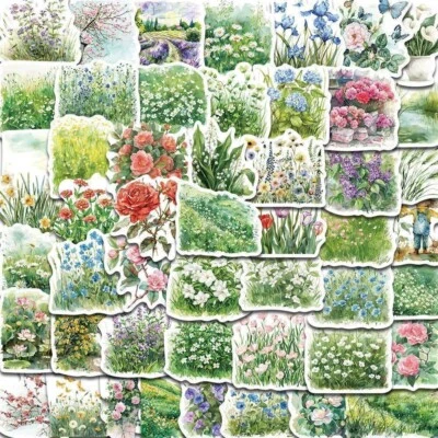Flake stickers, flowers plants landscapes Random 1pc from Japan