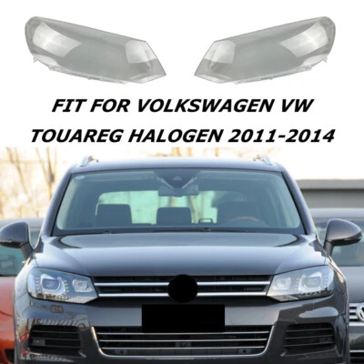 2pcs For Volkswagen VW Touareg Halogen 2011-2014 1Pair Lampshade Headlight Lens Foto 1 de 4