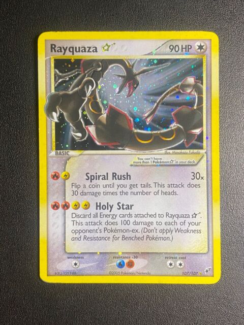 Pokemon EX Deoxys Shiny Rayquaza 107/107. My favorite and most prized card  I've collected.