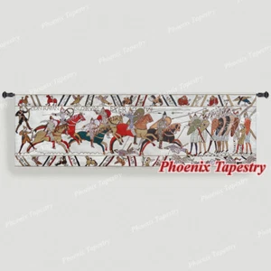 Bayeux-III Medieval Old World Tapestry Wall Hanging, Cotton 100%, 57"x18" - Picture 1 of 8