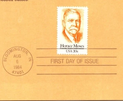 USPS First Day Cover FDC Souvenir Sheet: Horace Moses $0.20 Stamp Scott #2095 - Image 1 of 2